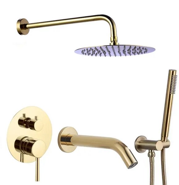 Душева система прихованого монтажу VBI Milano із змішувачем золото VBI-050110GL