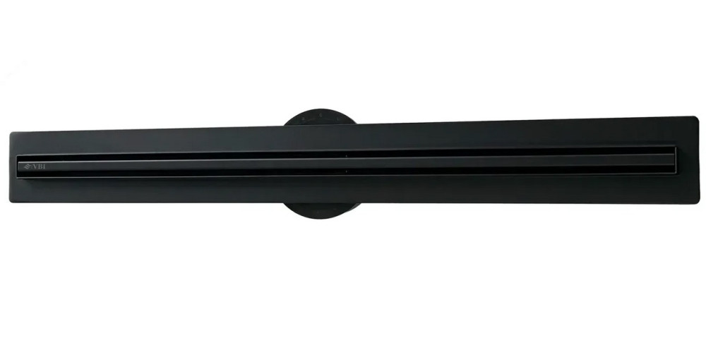 Жолоб водостічний VBI Fort Slim із решіткою 70 см нержавіюча сталь чорний VBI-060207BL