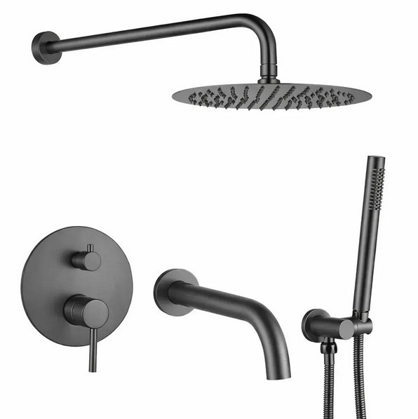 Душева система прихованого монтажу VBI Milano із змішувачем графіт VBI-050110GR