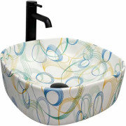 Раковина для ванной VBI Arezzo 37,5х37,5 см керамика abstract matt VBI-013203