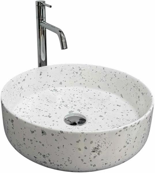 Раковина для ванной VBI Bari S ⌀40 см керамика grey mosaic VBI-011606