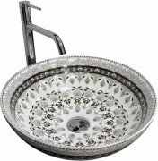Раковина для ванной VBI Arcile ⌀40 см керамика серый узор VBI-016103