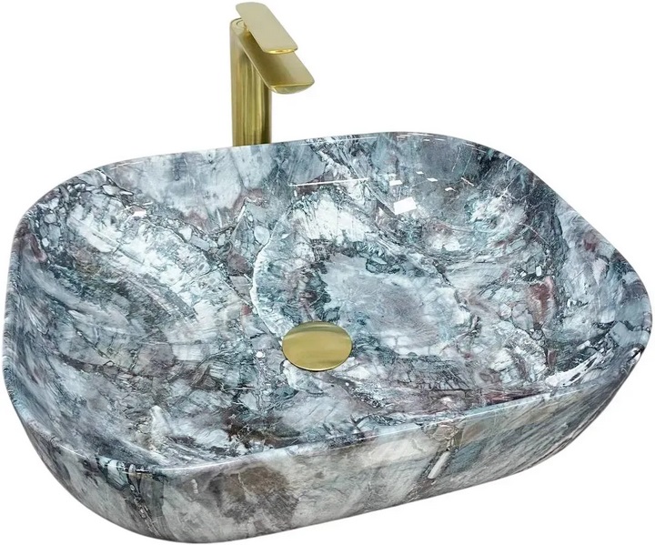 Раковина для ванной VBI Bergamo 50х40 см керамика Blue Tourmaline Glossy VBI-012504