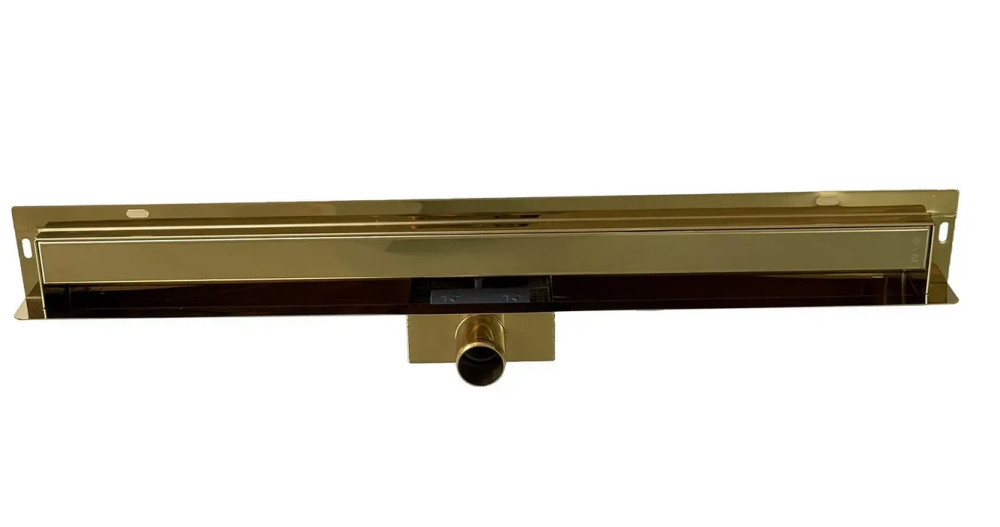 Жолоб водостічний VBI Kent Wall 2 в 1 з решіткою 80 см нержавіюча сталь золото VBI-060408GL