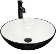 Раковина для ванної кімнати VBI Amalfi ⌀39,5 см кераміка чорний/білий VBI-013401