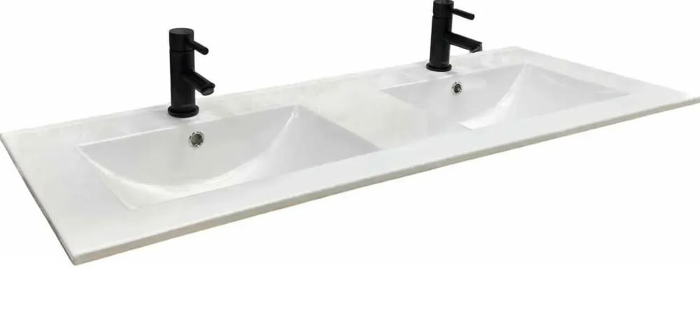 Раковина для ванной VBI Ferrara двойная 122х47 см керамика белый VBI-018053