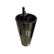 Раковина для ванної VBI Bolonia підлогова ⌀40 см кераміка чорний глянсовий VBI-019018