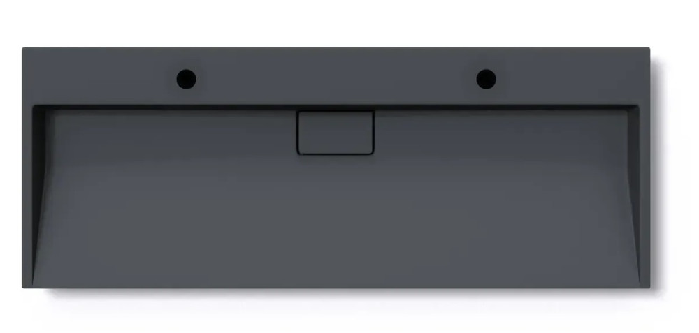 Раковина для ванної VBI Este 120х46 см штучний камінь чорний VBI-019930