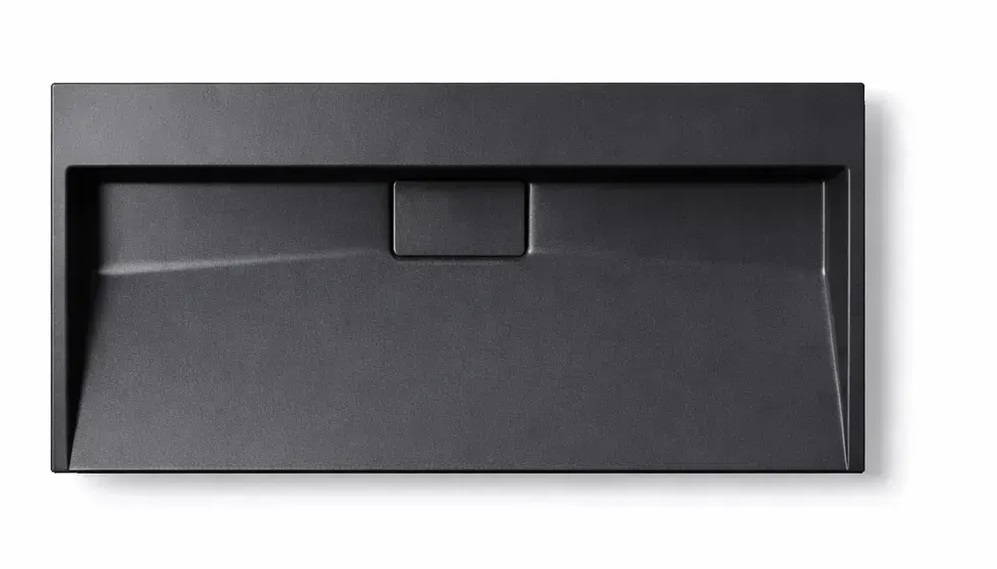 Раковина для ванної VBI Este 90х46 см штучний камінь чорний VBI-019920