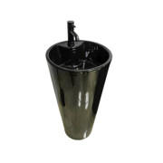 Раковина для ванної VBI Bolonia підлогова ⌀40 см кераміка чорний глянсовий VBI-019018