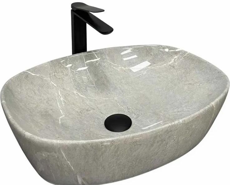 Раковина для ванної VBI Olbia 49,5х37,5 см кераміка grey stone glossy VBI-014302