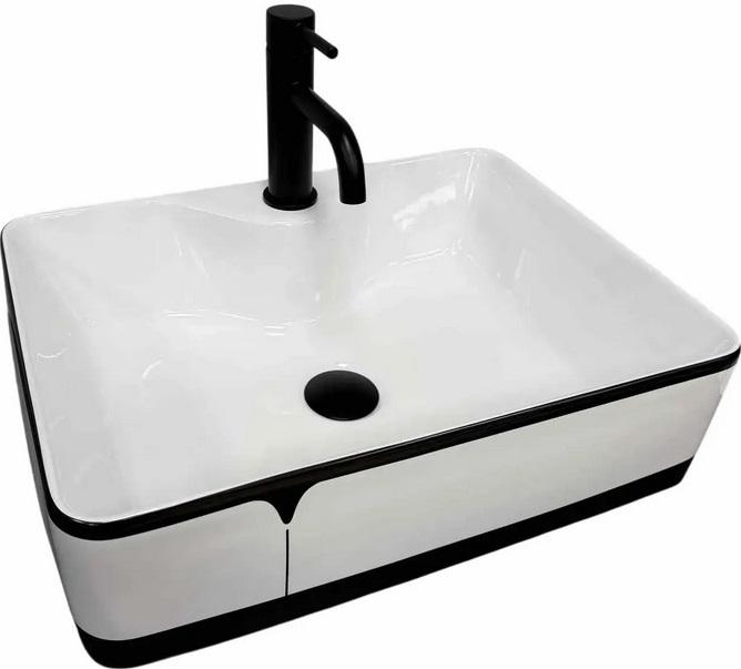 Раковина для ванной VBI Forli 48х37 см керамика black lined VBI-011108