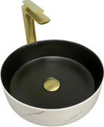 Раковина для ванної VBI Prato ⌀35,5 см кераміка white black marble matt VBI-011409