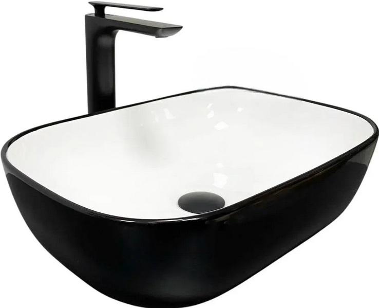 Раковина для ванної VBI Ravenna 46х33,5 см кераміка чорний/білий глянсовий VBI-011226