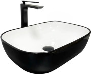 Раковина для ванної VBI Ravenna 46х33,5 см кераміка чорний/білий глянсовий VBI-011226