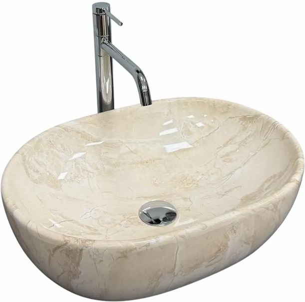 Раковина для ванной VBI Modena S 48х35 см керамика beige stone glossy VBI-012007