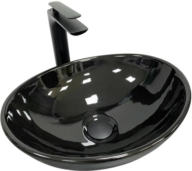 Раковина для ванної VBI Parma 41,5х33,5 см кераміка чорний глянсовий VBI-011021