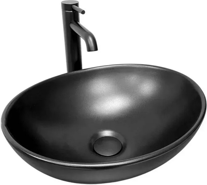 Раковина для ванної VBI Parma 41,5х33,5 см кераміка чорний матовий VBI-011022