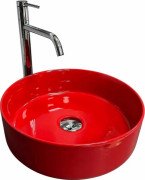 Раковина для ванной VBI Prato ⌀35,5 см керамика красный глянцевый VBI-011416