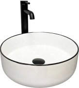 Раковина для ванной VBI Prato ⌀35,5 см керамика White Black Edge VBI-011414