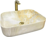 Раковина для ванной VBI Palermo 51х40 см керамика Marble yellow VBI-012309