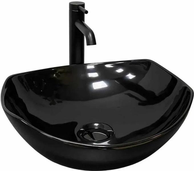 Раковина для ванної VBI Ronta 42х38,5 см кераміка чорний глянсовий VBI-017301