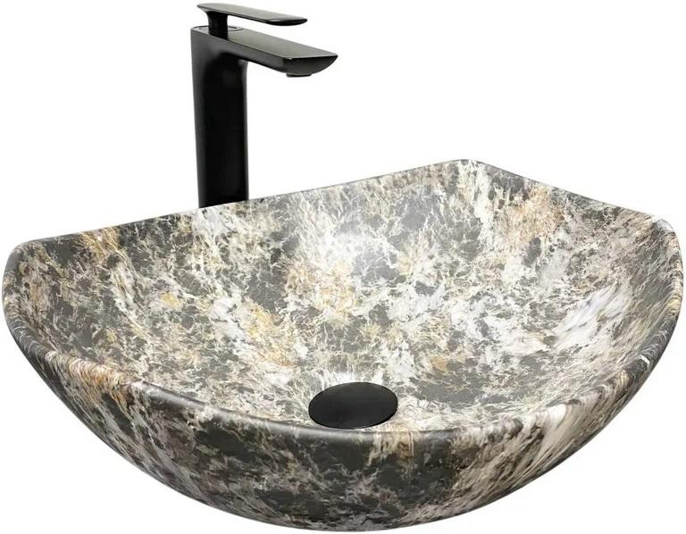 Раковина для ванной VBI Ronta 42х38,5 см керамика Dark Grey Stone Matt VBI-017302