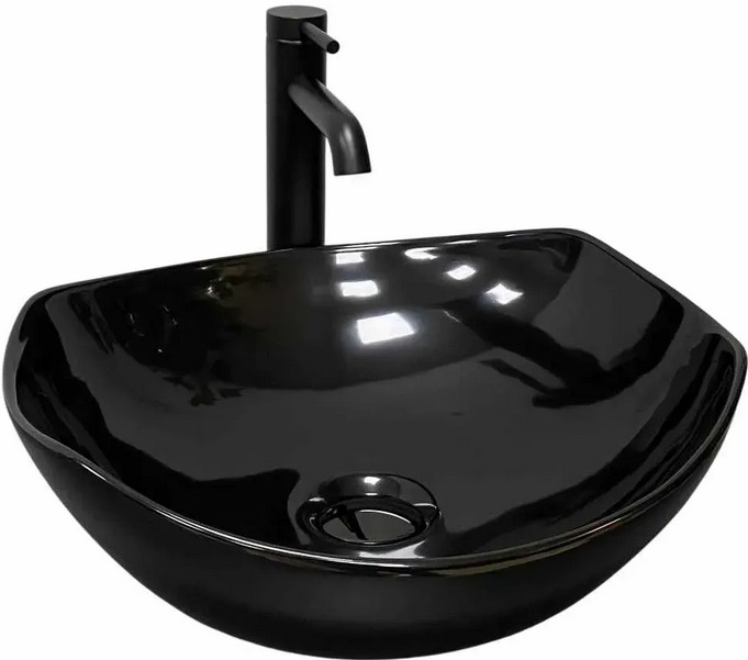 Раковина для ванної VBI Ronta 42х38,5 см кераміка чорний глянсовий VBI-017301