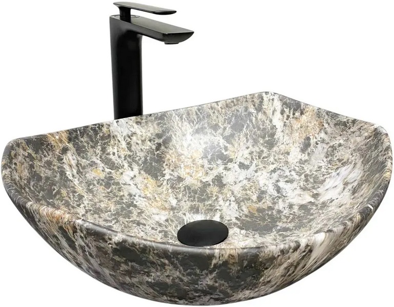 Раковина для ванной VBI Ronta 42х38,5 см керамика Dark Grey Stone Matt VBI-017302