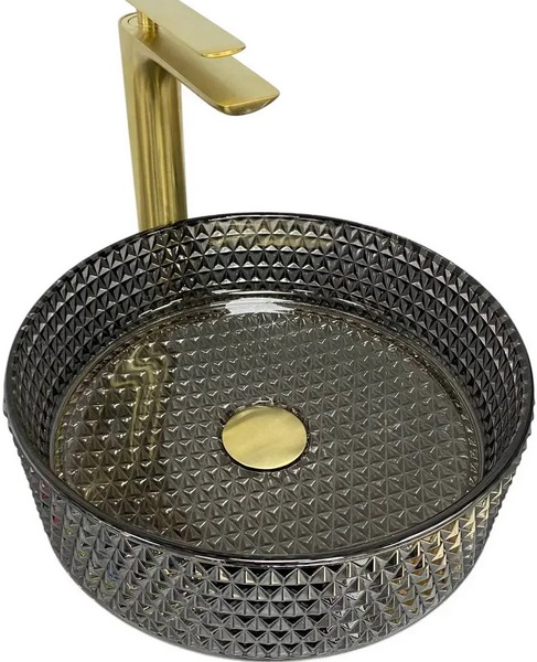 Раковина для ванной VBI Sepino ⌀35 см стекло черный VBI-016301