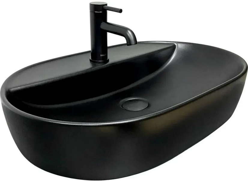 Раковина для ванної VBI Terni 60х39,5 см кераміка чорний матовий VBI-011803