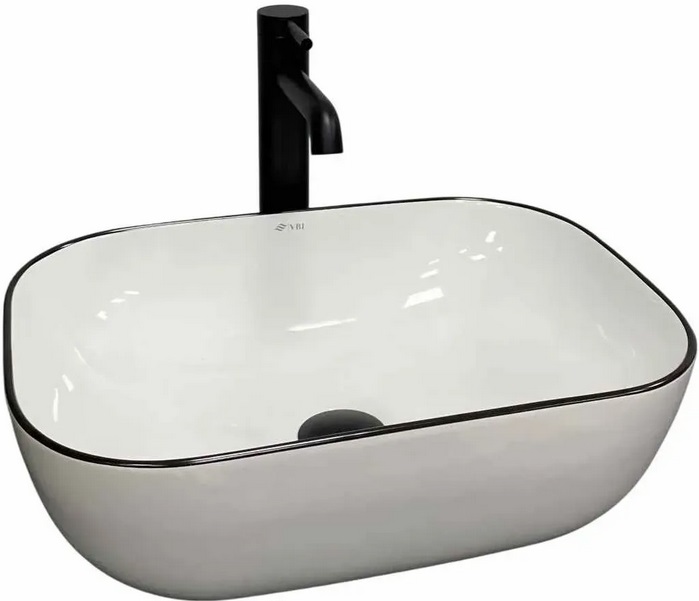 Раковина для ванної VBI Ravenna 45,5х32,5 см кераміка white black edge VBI-011224