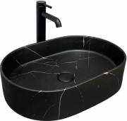 Раковина для ванной VBI Verona 51,5х35 см керамика Black Marmo Matt VBI-011328