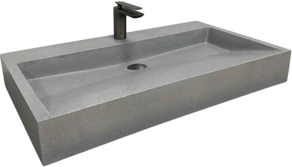 Раковина для ванної VBI Vieste 89х45 см штучний камінь сірий матовий VBI-016802