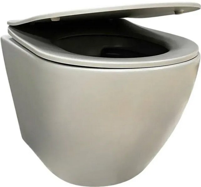 Унітаз підвісний VBI Vulcano 36х49,5 см з сидінням кераміка світло-сірий матовий VBI-020416