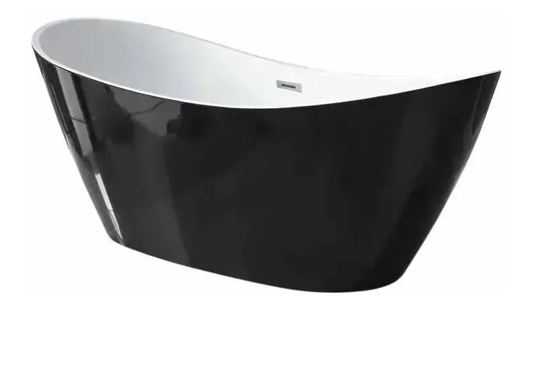Ванна акрилова VBI Marmolada окремостояча 170х75 см чорний/білий VBI-070317