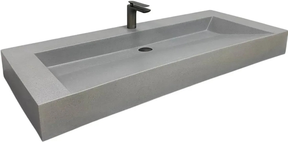Раковина для ванной VBI Vieste 118,5х49 см искусственный камень серый матовый VBI-016803