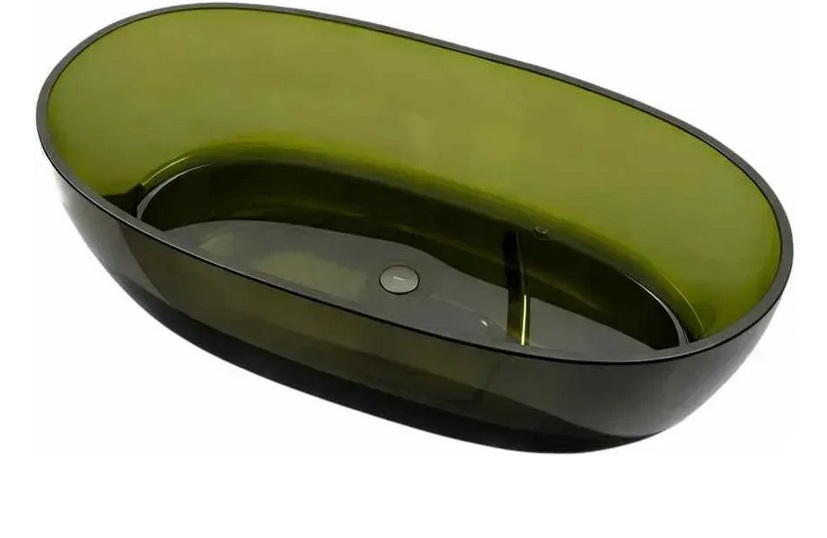 Ванна скляна VBI Vesuvio окремо 170х78 см зелений VBI-075004