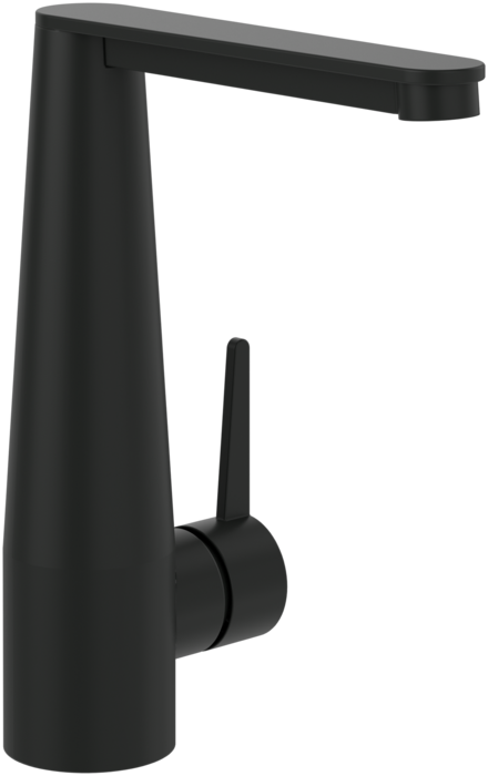 Смеситель для раковины Villeroy & Boch Conum с донным клапаном матовый черный TVW127004000K5