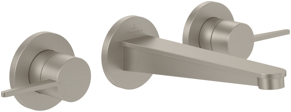 Смеситель для раковины Villeroy & Boch Conum настенный на 3 отверстия матовый никель TVW12700200064