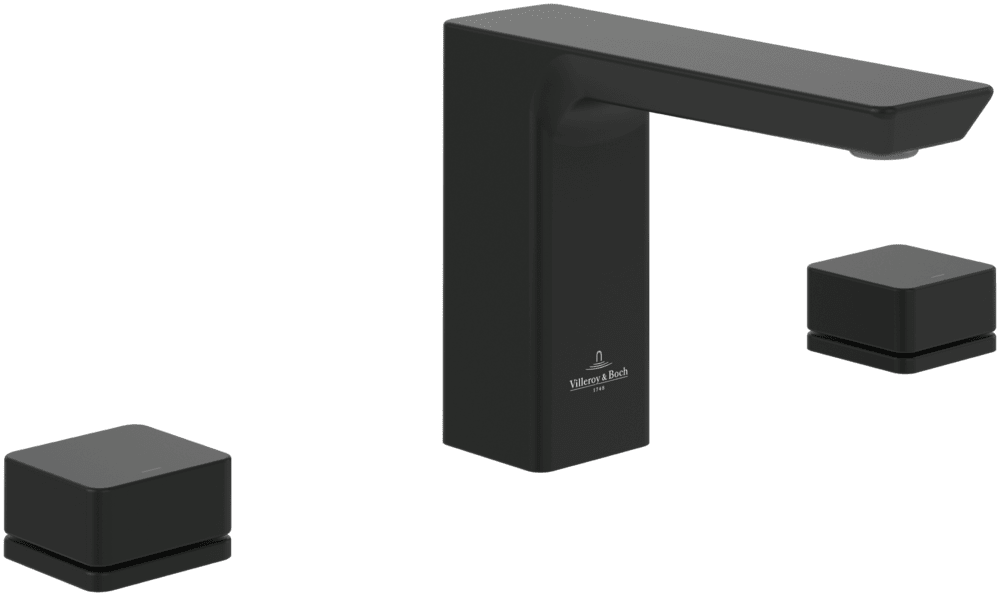 Змішувач для раковини Villeroy & Boch Subway 3.0 на 3 отвори матовий чорний TVW112005000K5