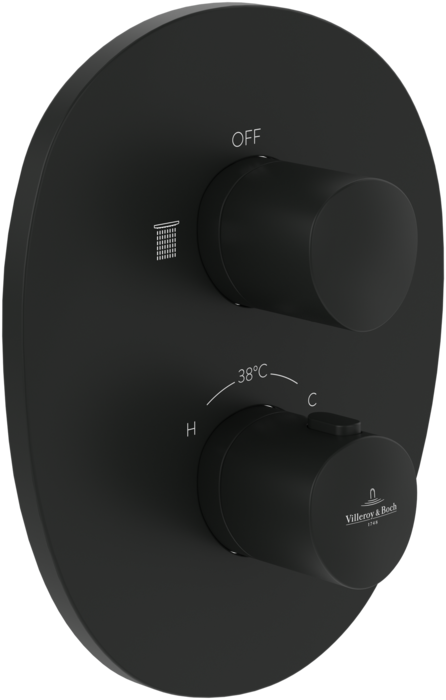 Термостат для душу Villeroy & Boch Antao вбудований матовий чорний TVS111001000K5
