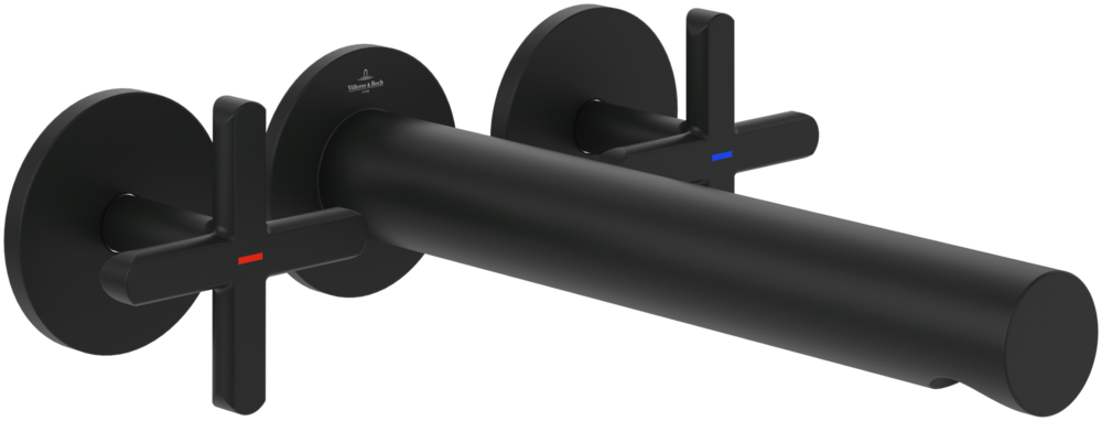 Смеситель для раковины Villeroy & Boch Loop & Friends настенный на 3 отверстия матовый черный TVZ106012000K5