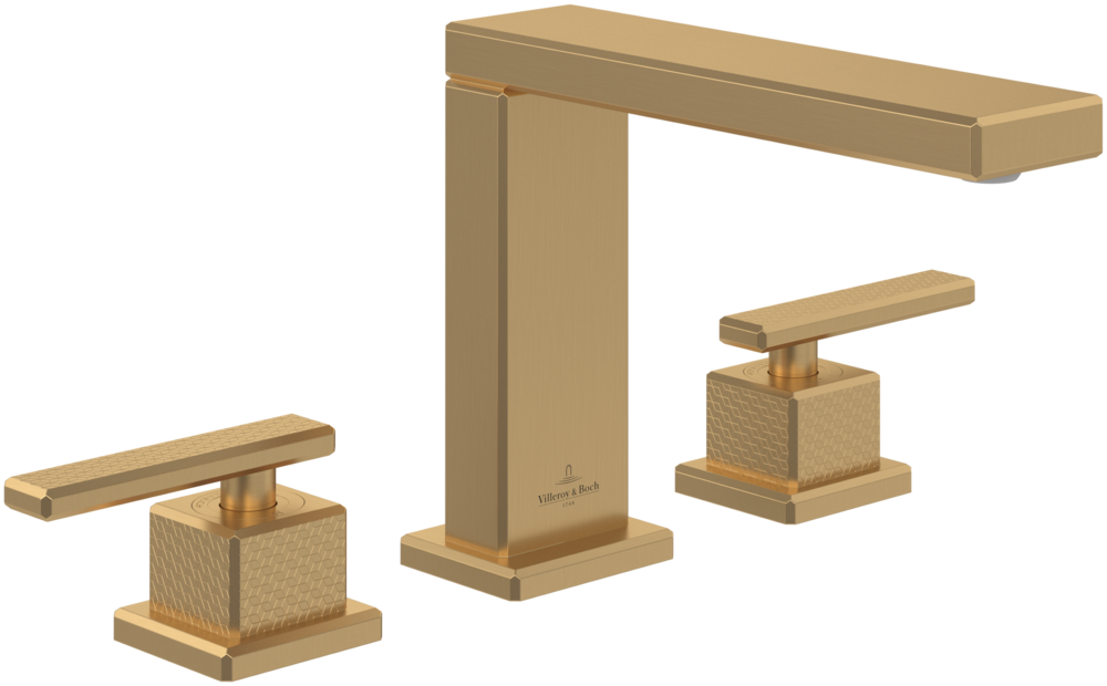 Смеситель для раковины Villeroy & Boch Mettlach на 3 отверстия матовое золото TVW12600200076
