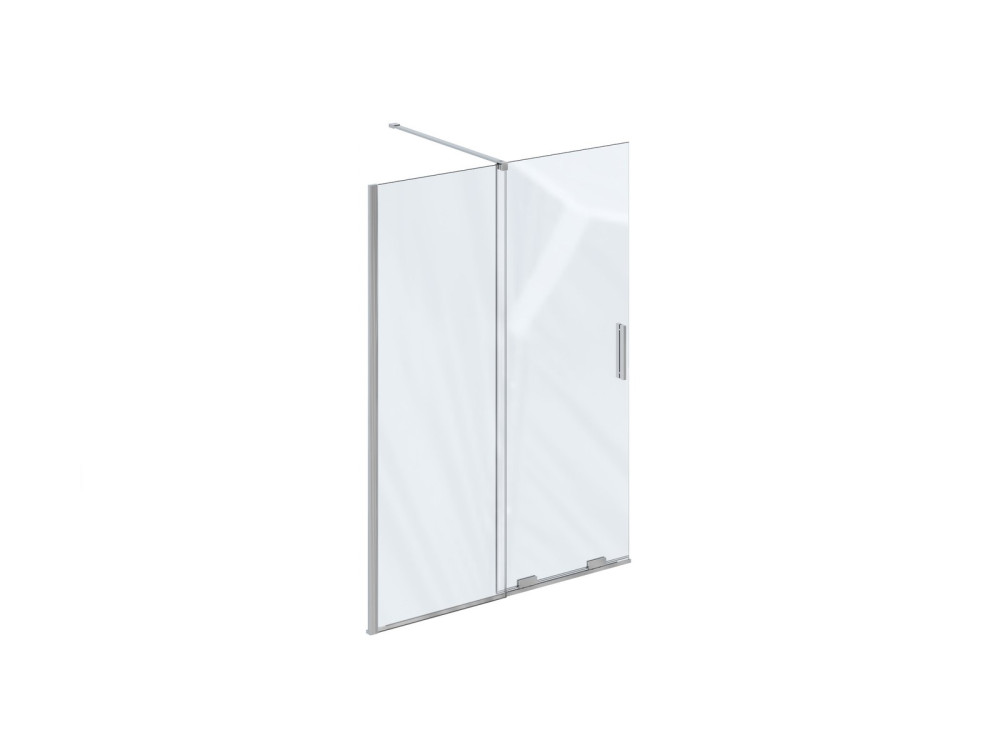 Нерухома стінка для душу Ravak Roll Walk In ROWI-140 з рухомим склом профіль полірований алюміній скло transparent X9WVM0C00Z1