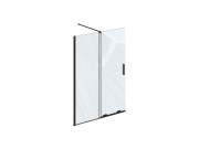 Неподвижная стенка для душа Ravak Roll Walk In ROWI-140 с подвижным стеклом профиль черный стекло transparent X9WVM0300Z1