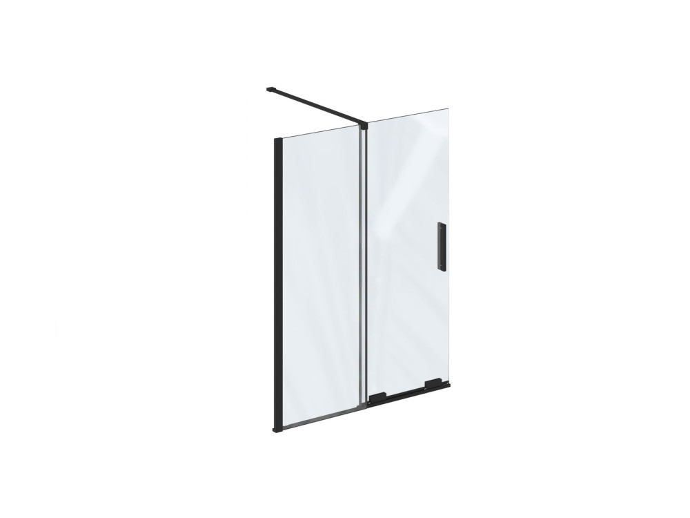 Шторка для ванни Ravak Roll ROVS 2-100 100х150 см профіль чорний прозоре скло X786A0300Z1