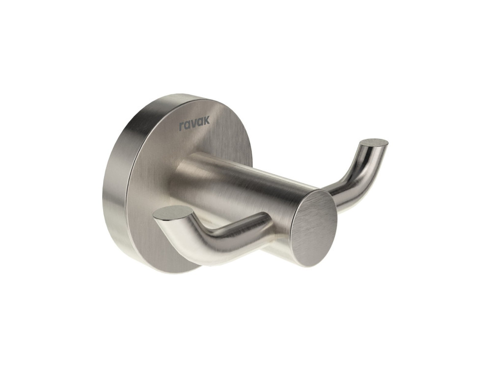 Крючок для ванной Ravak Kona KN 100 двойной матовая нержавеющая сталь X07P1273