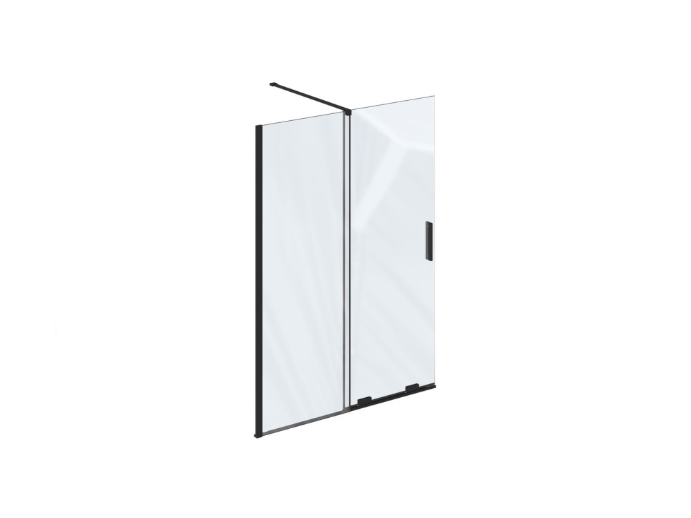 Неподвижная стенка для душа Ravak Roll Walk In ROWI-110 с подвижным стеклом профиль черный стекло transparent X9WVD0300Z1