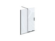 Неподвижная стенка для душа Ravak Roll Walk In ROWI-120 с подвижным стеклом профиль черный стекло transparent X9WVG0300Z1